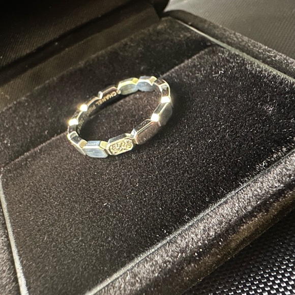 Chanel Premiere Promesse Wedding Band Link 2 Point Diamond 0.02ct PT950 US4.75 - Picture 7 of 11